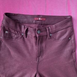 7 For All Mankind Textured Faux Leather Skinny Jeans